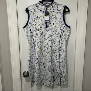 Pebble Beach Dry Luxe Performance Sleeveless Patterned Dress 1/4 zip